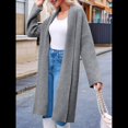 thumbnail image 4 of Cárdigan para Mujer, Grueso, Abierto, de Punto Holgado, de Gran Tamaño, para Otoño, Moderno, para Abrigo Gris Oscuro Medio XL, 4 of 8