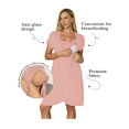 thumbnail image 2 of Ekouaer Nursing Nightgown 3 In 1 Maternity Nightgown Short Sleeve Nursing Gown Breasfeeding Sleepwear Delivery Dress, 2 of 6