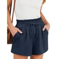thumbnail image 3 of Asklazy Women's Casual Bermuda Linen Shorts,Navy Blue,2XL, 3 of 9