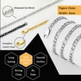 thumbnail image 4 of 3 Pcs Chain Necklace for Men Women,5mm Stainless Steel Silver Black Gold Figaro Chains for Men Jewelry Set Gift,Paired with Pendants,16"/18"/20"/22"/24"/26"/28"/30"/32" Inches Chain, 4 of 6
