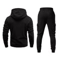 thumbnail image 5 of Men Tracksuit 2 Piece Outfit Long Sleeve Pullover Hoodie & Jogger Pants Soft Fleece Sweatpant Sweatsuits Set Black XL, 5 of 5