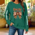 thumbnail image 4 of Uootdi Game Day Womens Sweatshirts Crew Neck Long Sleeve Football Stitch Leopard Bow Graphic Print Sweatshirt for Women Loose Fit Lightweight Womens Tops, 4 of 6