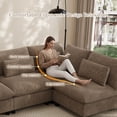 thumbnail image 5 of Wiilayok 130" Corduroy U-Shaped Modular Sectional Sofa 6-Seat Cloud Fluffy Couch Set for Living Room with Ottoman, USB Port, Cup Holder, Storage, Light Brown, 5 of 9
