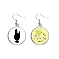 thumbnail image 1 of Gesto negro silueta patron Pendiente Sol Flor Pendiente Joyas Moda Unbranded M, 1 of 3