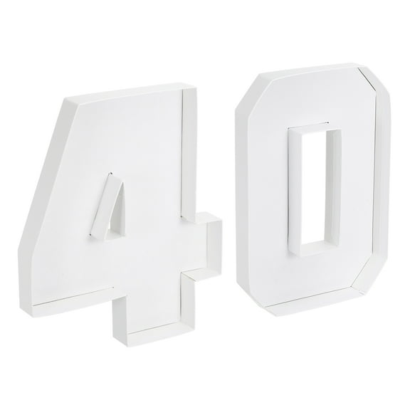 Uxcell 40 Cardboard Number Set, Paper Box Fillable Tray Container for Mache Chocolate Candy Decorations, 10" White