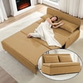 thumbnail image 4 of Mjkone Canapé-Lit Convertible Format Grand, Canapé-Lit Moderne en Lin Extensible, Canapé-Lit Réversible avec Coussins et Oreillers Décoratifs pour Petit Espace/appartement/salon/bureau/studio (Curcuma), 4 of 10
