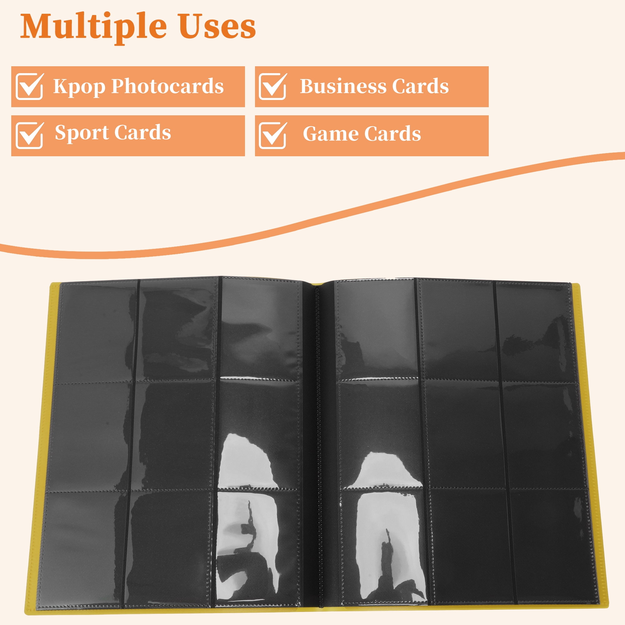 Unique Bargains Card Binder with 9 Pockets and 20 Pages ["Yellow"]