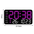 thumbnail image 4 of Large Digital Wall Clocks Week Date Temperature Display Voice Control Tables LED 12/24H Alarm Clock Brightness Adjustable Clock, 4 of 6