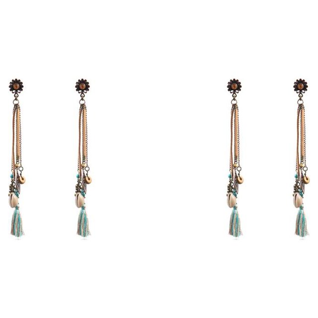 Qarigey Pendientes de 2 piezas con borla de aleación de Zinc, decorativo para la oreja, gota para la oreja, decoración elegante de Tipo 1 2piezas