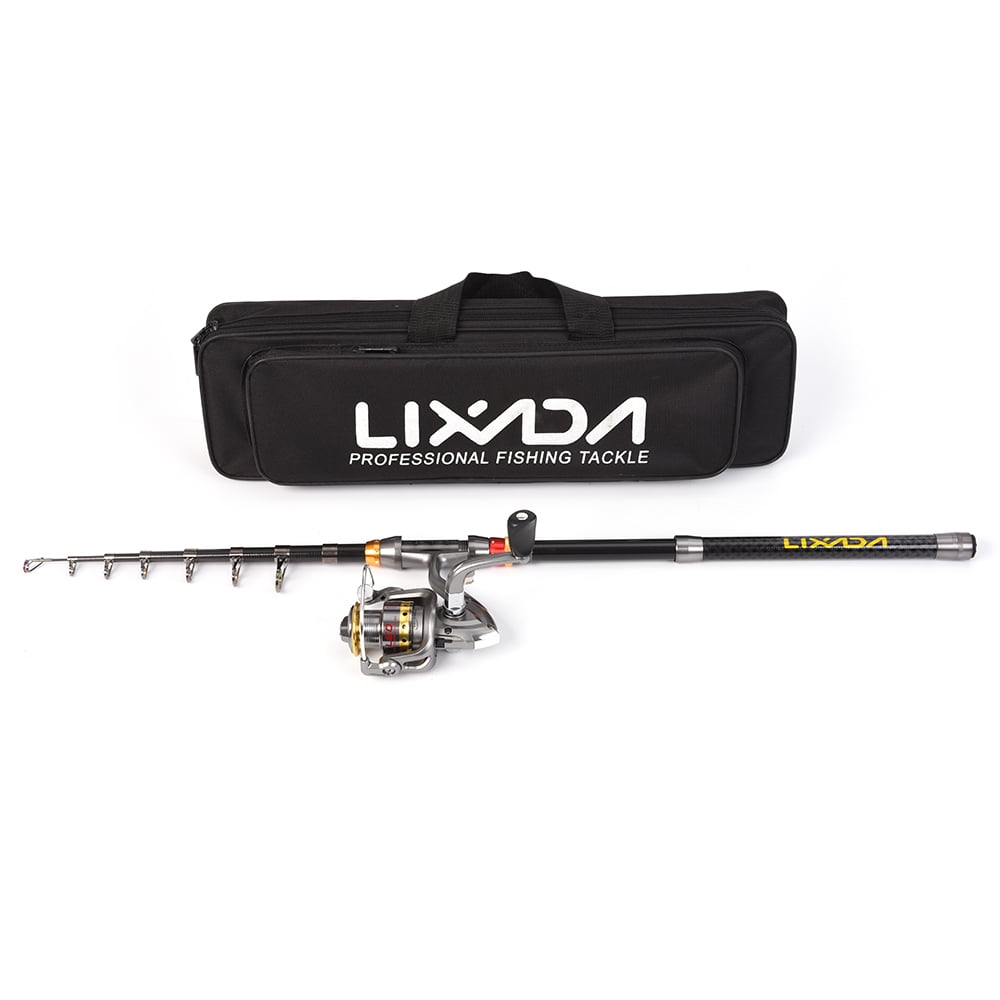 Lixada Telescopic Fishing Rod and Reel Combo Full Kit Carbon Fiber