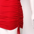 thumbnail image 5 of Women Sleeveless Bodycon Mini Dress Round Neck Ruched Stretchy Side Drawstring Tank Dress, 5 of 6