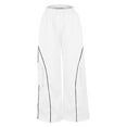 thumbnail image 3 of WREESH Womens Quick Drying Sweatpants Loose Drawstring Clothing Solid Color Casual Wide Leg Pants Trousers White, 3 of 6