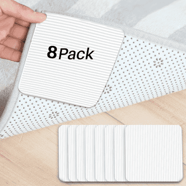 VIIWII Non Slip Rug Gripper Pad for Area Rugs 8Pcs Carpet Tape for Hardwood Floors and Tile