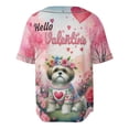thumbnail image 2 of Hello Valentine’s Day Shih Tzu Flower Crown Romantic Pink Floral All Over Print 3D Baseball Shirt Lion Dog Lover Gifts Softball Sport - 00031, 2 of 6