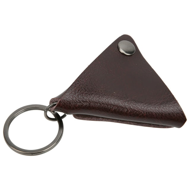 Guitar Pick Box, Convenient Leather Material Guitar Pick Case Better Storage For Music Store For Music Lover ANGGREK Marron oscuro