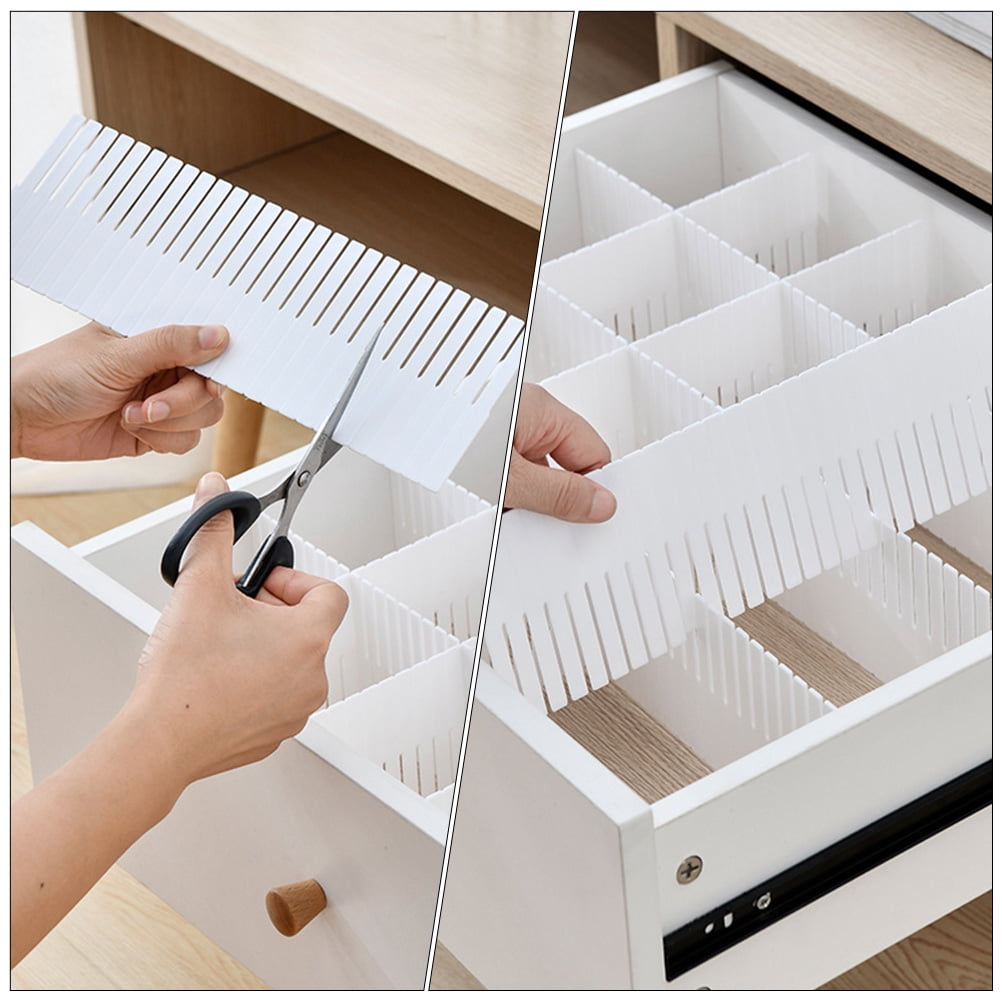 Supvox 10Pcs Multipurpose White Drawer Division Boards for Home Use Efficient Storage Solution