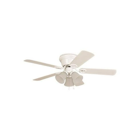 - Ellington Wyman 42 In. White Hugger-Mount Ceiling Fan With 3 Tulip Light Kit - 2479974