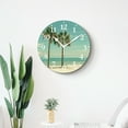 thumbnail image 4 of 14 Inch Wall Clock Battery Operated Silent Clock Decorative for Office, Kitchen, Outdoor, Living Room，Pretty Tropical Beach Palm Tree Holiday Ocean Natural, 4 of 4