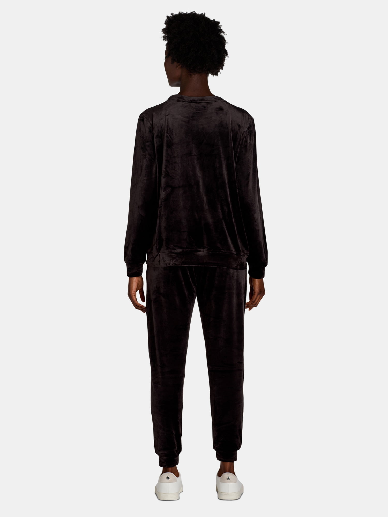 Time and Tru Women's Velour Top and Pants Set, 2-Piece, Sizes S-XXL