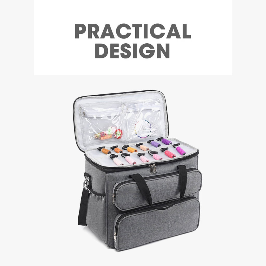PatungKu Foldable Sewing Organizer Storage Bag Portable Craft Case With Multi Compartment For Home Travel Accessories
