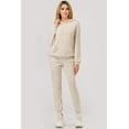 thumbnail image 4 of 2-Piece Set Sweater Knit Hoodie + Jogger Sweatpants - Heather Oatmeal, 4 of 6