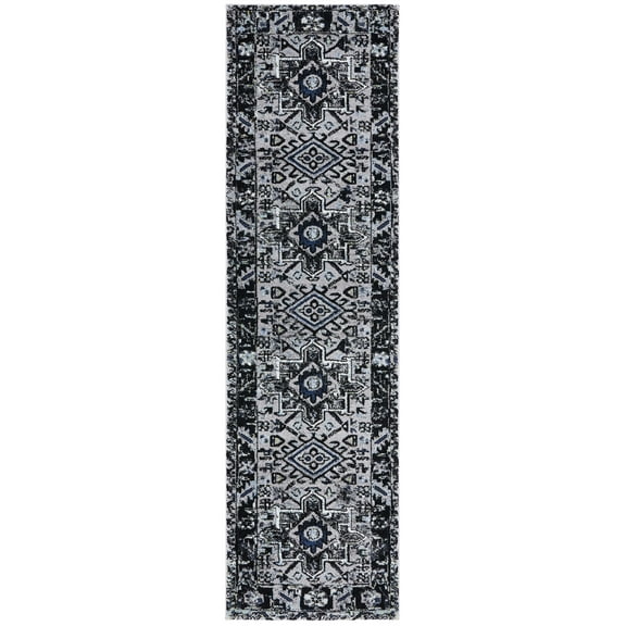 SAFAVIEH Vintage Hamadan Dania Oriental Runner Rug, Light Grey/Dark Grey, 2'3" x 6'