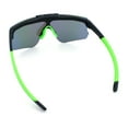 thumbnail image 7 of Polarized Mens Flip Up Rimless Oversized Shield Plastic Sport Sunglasses Black Green - Teal Mirror, 7 of 7