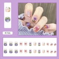 thumbnail image 2 of Uñas postizas cuadradas cortas con flores, lindas uñas adhesivas acrílicas de primavera, uñas artificiales brillantes para mujeres y niñas, decoraciones de manicura, 24 piezas, 2 of 4