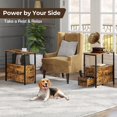 thumbnail image 4 of Table with Charging Station, Narrow Side Table with 2 Wooden Drawers, USB Ports and Power Outlets, Nightstand Sofa Table for Small Spaces, Living Room, Bedroom,Rustic Brown, 4 of 16