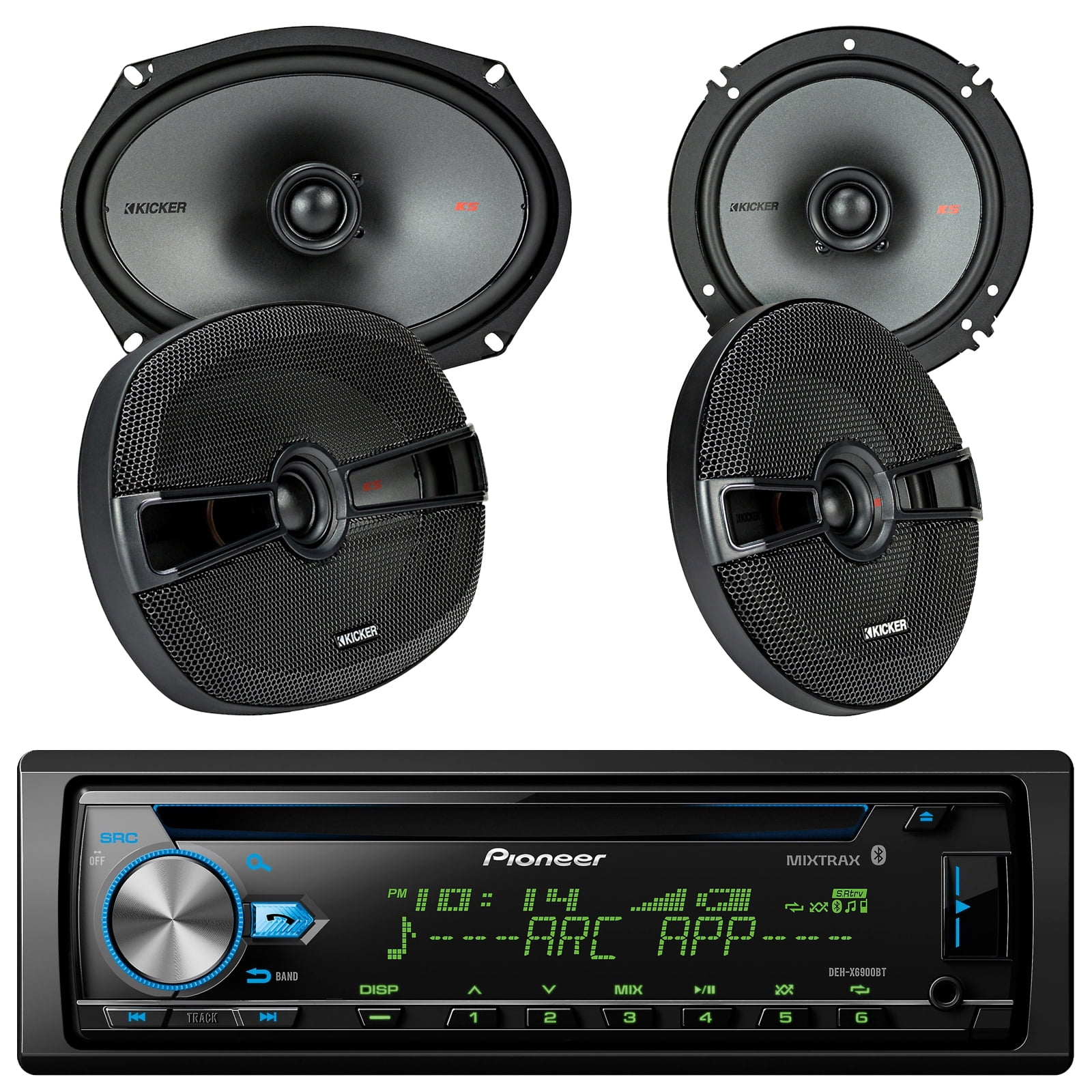 Pioneer DEHX6900BT Vehicle CD Digital Music Player Receivers, Pair