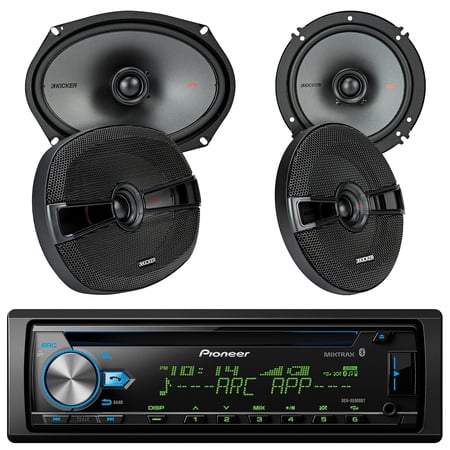 Pioneer Deh X6900bt Vehicle Cd Digital Music Player Receivers Pair Kicker Ksc650 65 160mm Coax Speakers W7520mm Tweeters 4 Ohm Ksc690 6x9