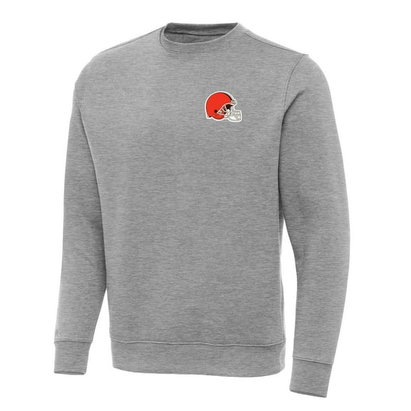 Men's Antigua  Heather Gray Cleveland Browns Victory Pullover Sweatshirt