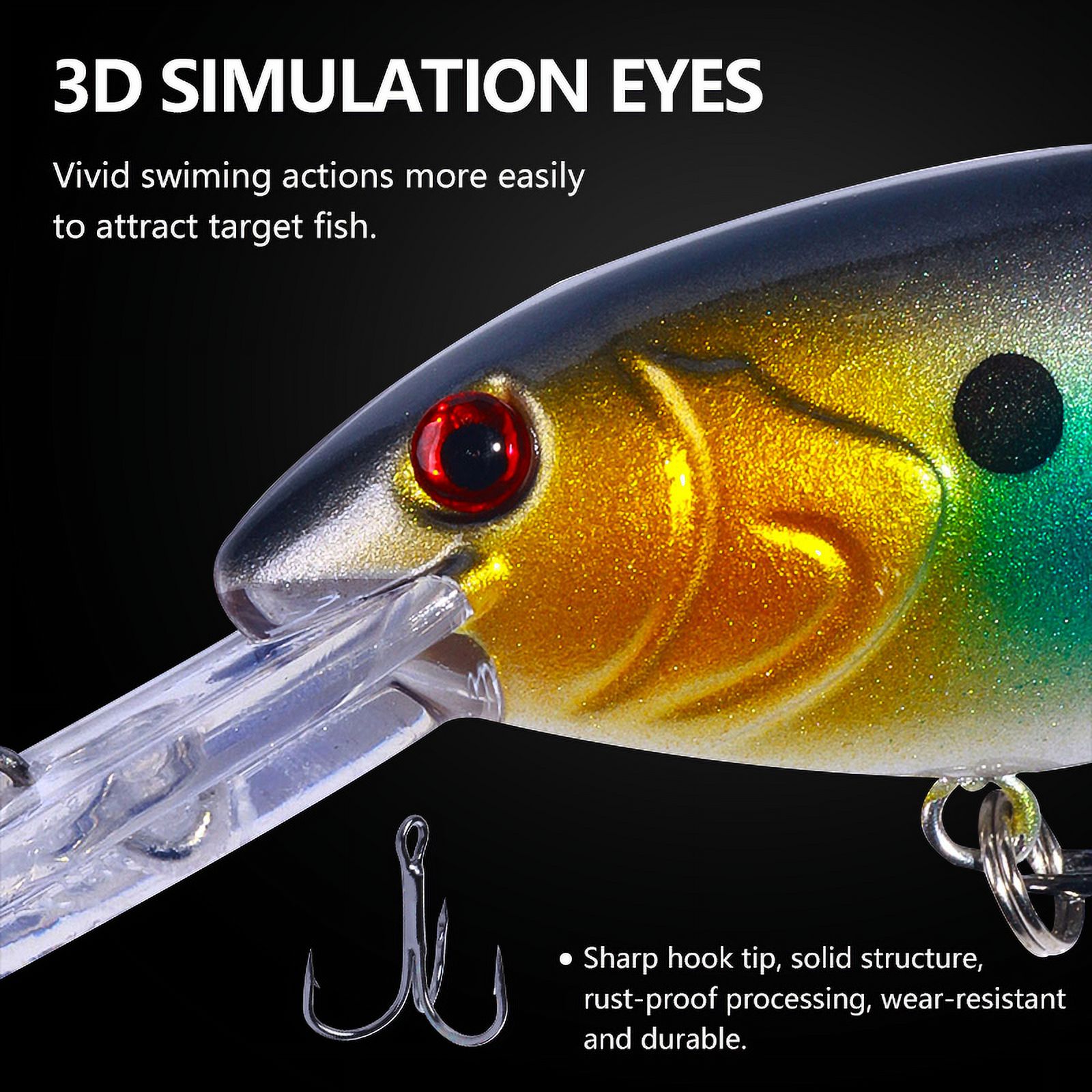 HENGJIA Minnow Fishing Lures,16Pcs Large Crankbaits Set Fishing Hard Baits Swimbaits Boat Topwater Lures for Trout Bass Perch Fishing