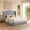 Grey, variant on melmine Cloud Bed Frame Full with Wingback Headboard Boucle Platform Bed Frame with Soft Rounded Corner,Easy Assembly,Black