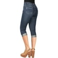 thumbnail image 2 of 2Luver, Women's, Classic Stretchy 5 Pocket Skinny Capri Jeans, Medium Blue, 5, 2 of 3