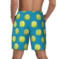 thumbnail image 4 of Goofa Ball Tennis Printed Men's Swim Trunks Board Shorts Quick Dry Mens Swimming Trunks with Compression Liner,Breathable Fit Hawaii Beach Shorts-, 4 of 9