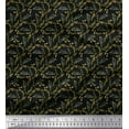 thumbnail image 1 of Soimoi Black Polyester Crepe Fabric Leaves Fabric Prints By Yard 42 Inch Wide, 1 of 3