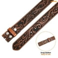 thumbnail image 3 of WHIPPY Western Leather Belt Strap for Women Men without Buckle Cowgirl Cowboy Engraved Embossed Belt Strap, 3 of 6