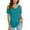 Blue womens summer tops, variant on Wycnly Womens Summer Tops Short Sleeve V-Neck Solid T Shirts Casual Cold Shoulder Lightweight Tunic Tees Blouses Army Green xxl