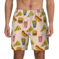 thumbnail image 3 of Uemuo Hamburger Pizza Coke Pattern Mens Swim Trunks Quick Dry Board Shorts with Mesh Lining, Stretch Beach Shorts Quick Dry No-Chafing Board Shorts-Small, 3 of 9