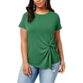 thumbnail image 1 of I.N.C Womens Twisted Pullover Blouse, Green, Plus Size, 1X, 1 of 1