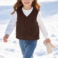 thumbnail image 2 of StSilkitty Boys Girls Fleece Vest Lightweight Sleeveless V Neck Button down Vests Coat Fall Winter Warm Outerwear, 2 of 8