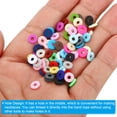 thumbnail image 4 of Unique Bargains 6mm Polymer Clay Beads Spacer, 1750Pcs 5 Strands Round Flat Handmade Bead Spacer, Navy Blue, 4 of 5
