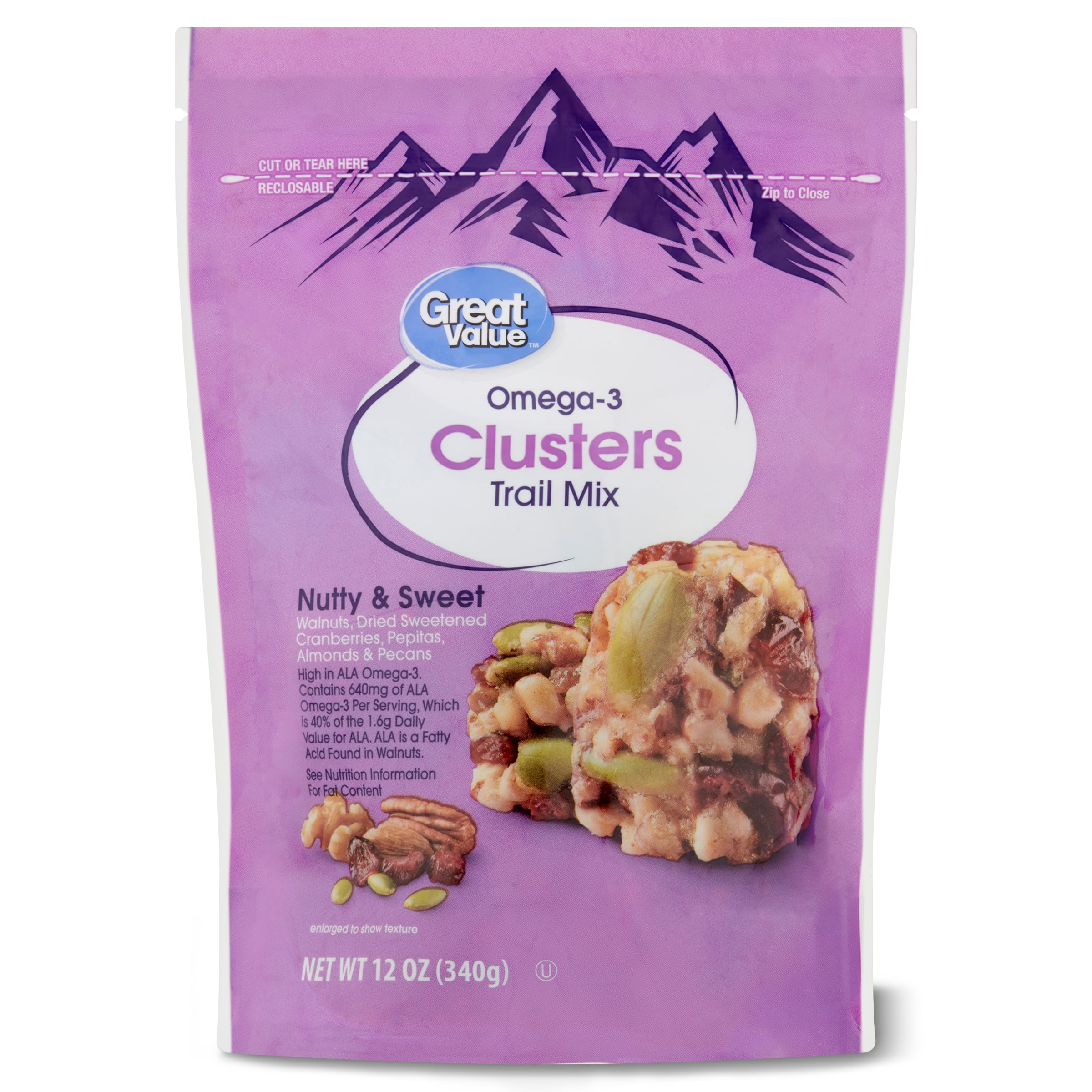 Great Value Omega3 Clusters Trail Mix, 12 oz