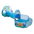 thumbnail image 2 of Tienda de juegos infantil 3 en 1 con túnel, piscina de pelotas y área de juego, diseño estilo océano, fácil de armar y almacenar, ideal para exteriores, parques o guarderías, fabricada en poliéster, 2 of 6
