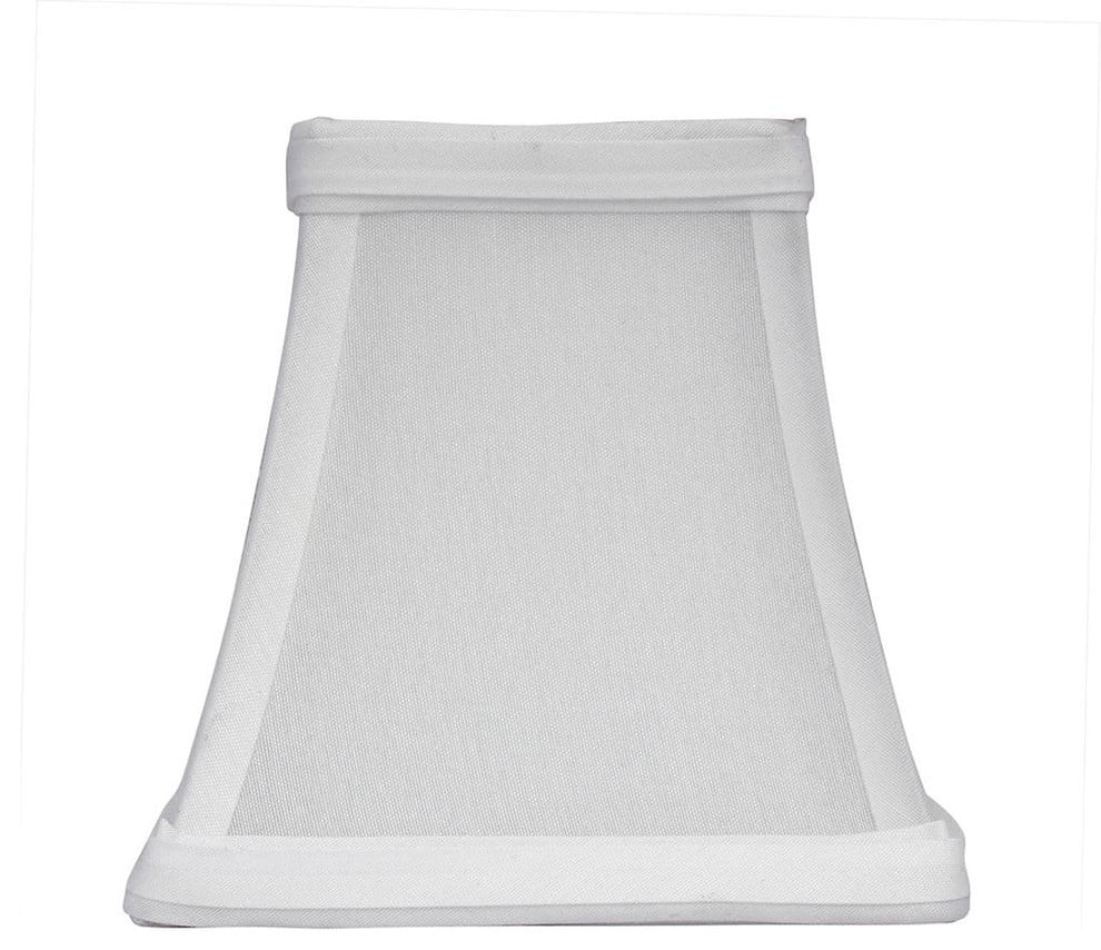 Urbanest 5" Square Faux Silk Bell Chandelier Lamp Shade, Off White