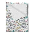 thumbnail image 2 of Bicycle Soft Flannel Fleece Blanket, Retro Style Colorful Bicycles of All Styles and for All Age Groups Training Wheels, Cozy Plush for Indoor and Outdoor Use, 50" x 60", Multicolor, by Ambesonne, 2 of 5