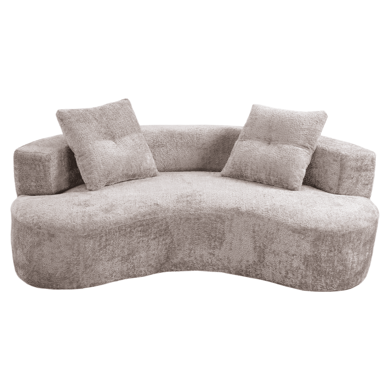 79.5 Inch 3 Seater Couch for Living Room, Boneless Cloud Sofa with 2 Pillows, Upholstered Floor Sofa in A Box Vacuum Compressed for Small Space No Assembly, Camel