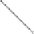 thumbnail image 2 of Sterling Silver Rhodium-Plated Diamond & Amethyst Bracelet (7 X 8) Made In China qx823am, 2 of 5