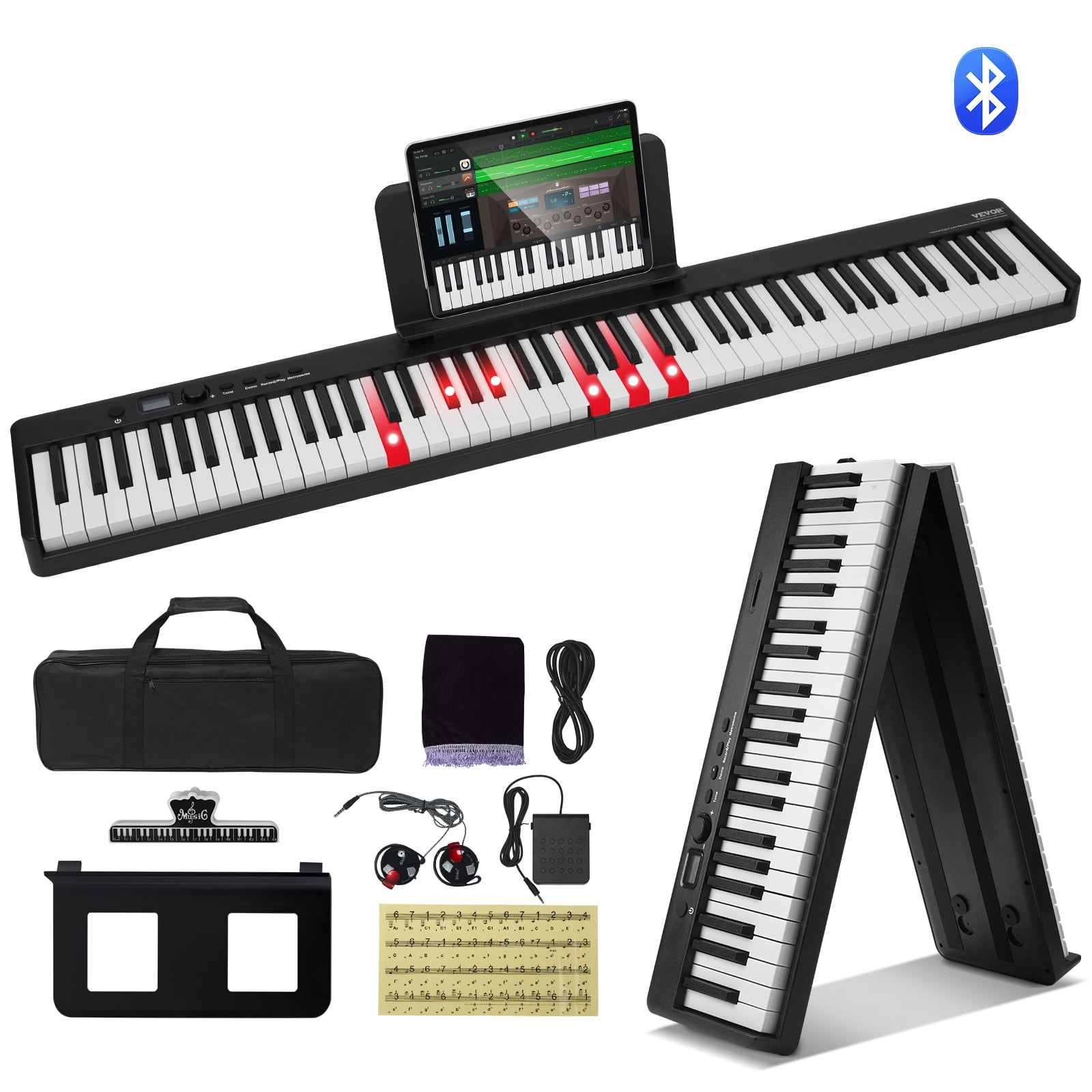 Eastar EP-10 Digital Piano, 88 Key Foldable Semi Weighted Keyboard